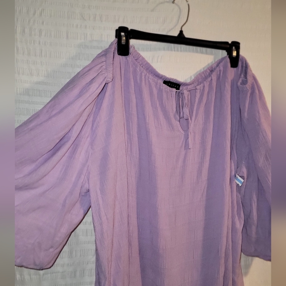 NWOT Sanctuary off shoulder balloon sleeve top.  Light purple.  Plus size 3X
